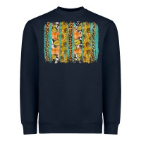 Navy Fall sunflower brushstrokes Heavyweight Sweatshirt - NancyCooperArtShop