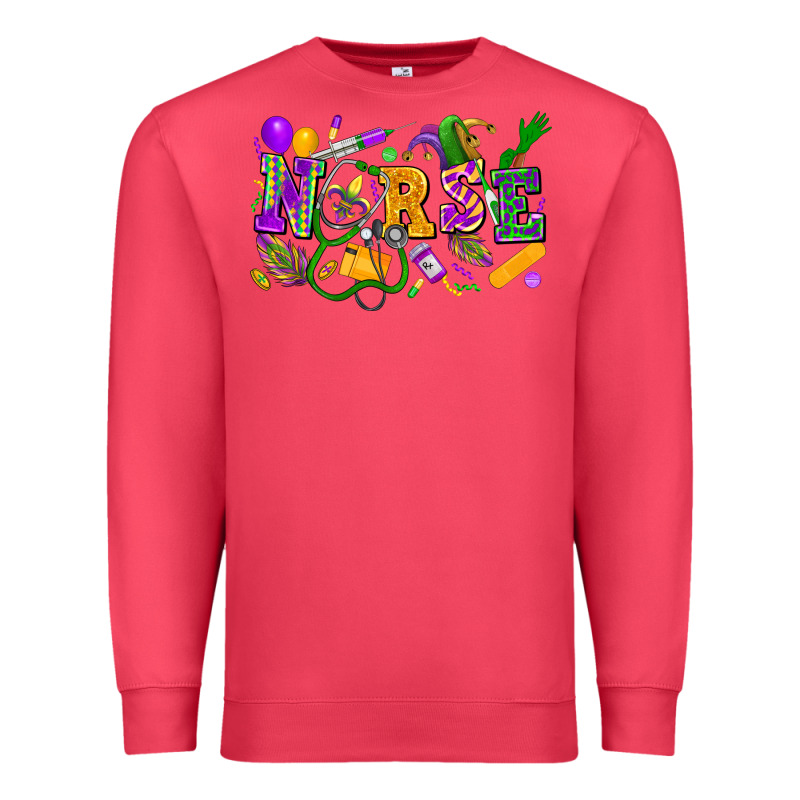 Nurse Mardi Gras Premium Sweatshirt by FaDigitalArtStudio | Teevron