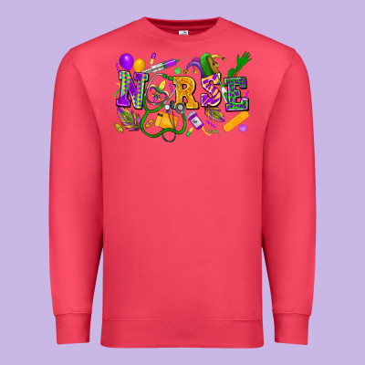 Nurse Mardi Gras Premium Sweatshirt Designed By Fadigitalartstudio
