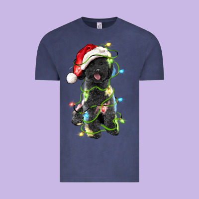 Christmas Black Poodles Dog Vintage Tee Designed By Lillyallendesigns