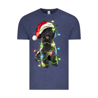 Vintage Denim christmas black poodles dog Vintage Tee - LillyAllenDesigns