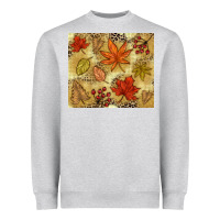 Heather Grey Fall leaves Heavyweight Sweatshirt - NancyCooperArtShop