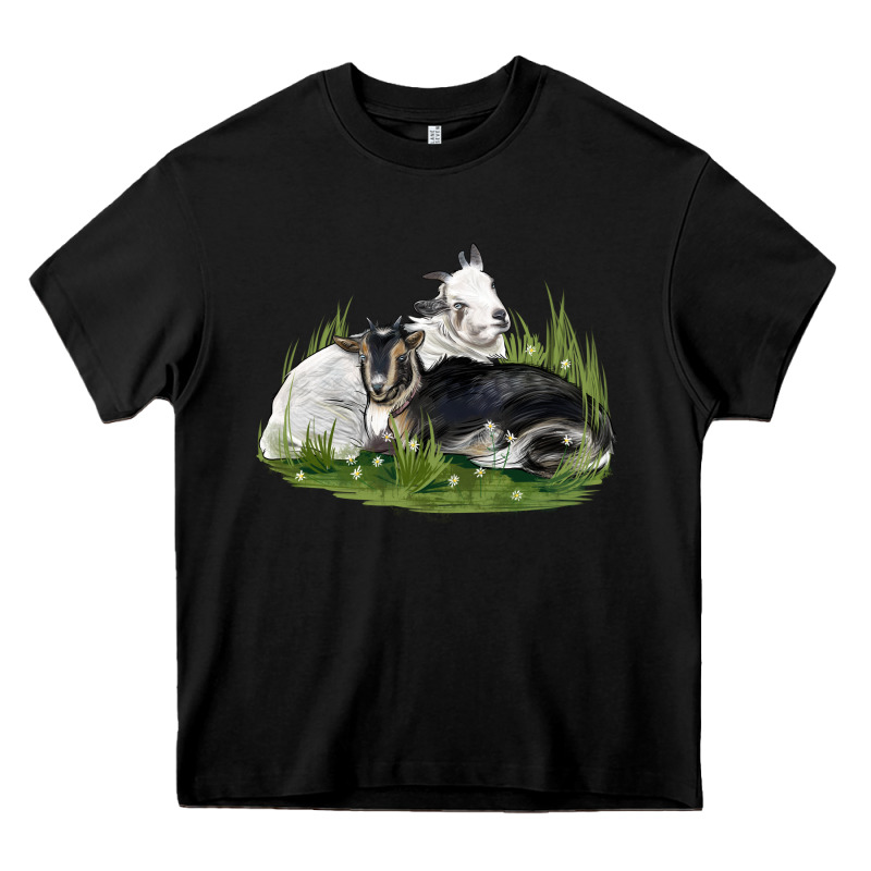 Two Baby Nigerian Dwarf Goat Heavy Core Tee by LillyAllenDesigns | Teevron
