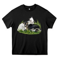 Black two baby nigerian dwarf goat Heavy Core Tee - LillyAllenDesigns
