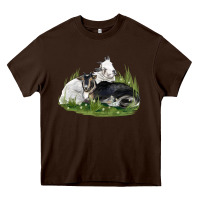 Chocolate Brown two baby nigerian dwarf goat Heavy Core Tee - LillyAllenDesigns