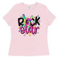 Bubblegum Pink rock star Ladies Tee - MaliasSmallBusiness