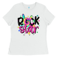 White rock star Ladies Tee - MaliasSmallBusiness
