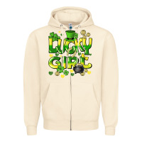 Sandshell lucky girl st. patricks day Zipper Hoodie - HowdyJamesFarm