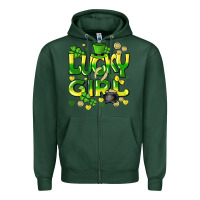Sports Green lucky girl st. patricks day Zipper Hoodie - HowdyJamesFarm
