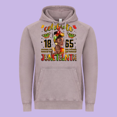 Celebrate 1865 Juneteenth With Black Woman Vintage Hoodie Designed By Lillyallendesigns
