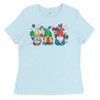 Baby Blue autism gnome Ladies Tee - MaliasSmallBusiness