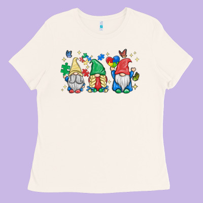 Autism Gnome Ladies Tee Designed By Maliassmallbusiness