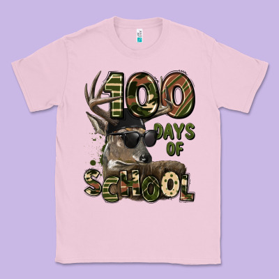 100 Days Of School Hunting Deer Classic Tee Designed By Lillyallendesigns
