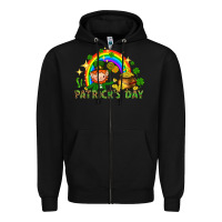 Black St. Patrick's Day Elf with elements Zipper Hoodie - HowdyJamesFarm