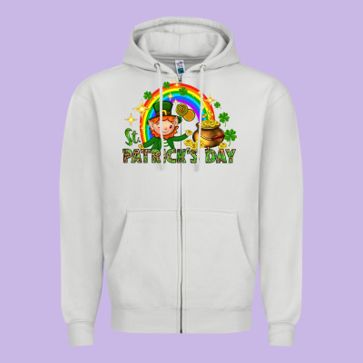 St. Patrick's Day Elf With Elements Zipper Hoodie Designed By Howdyjamesfarm