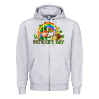 Heather Grey St. Patrick's Day Elf with elements Zipper Hoodie - HowdyJamesFarm