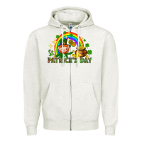 Oatmeal Heather St. Patrick's Day Elf with elements Zipper Hoodie - HowdyJamesFarm