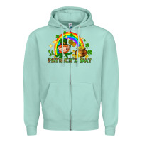 Seafoam St. Patrick's Day Elf with elements Zipper Hoodie - HowdyJamesFarm