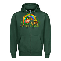Sports Green St. Patrick's Day Elf with elements Zipper Hoodie - HowdyJamesFarm