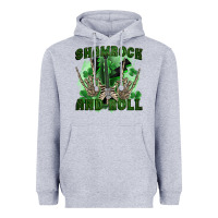 Heather Grey shamrock and roll Heavyweight Hoodie - FaDigitalArtStudio