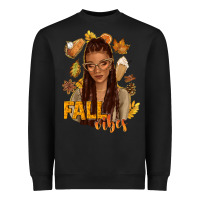 Black Fall vibes afro woman Heavyweight Sweatshirt - NancyCooperArtShop