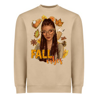Mushroom Fall vibes afro woman Heavyweight Sweatshirt - NancyCooperArtShop