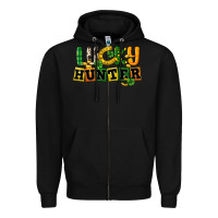 Black Lucky hunter St. Patrick's Day Zipper Hoodie - CowGirlArtShop