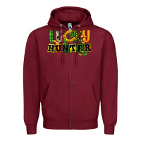 Burgundy Lucky hunter St. Patrick's Day Zipper Hoodie - CowGirlArtShop