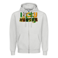 Dove Grey Lucky hunter St. Patrick's Day Zipper Hoodie - CowGirlArtShop