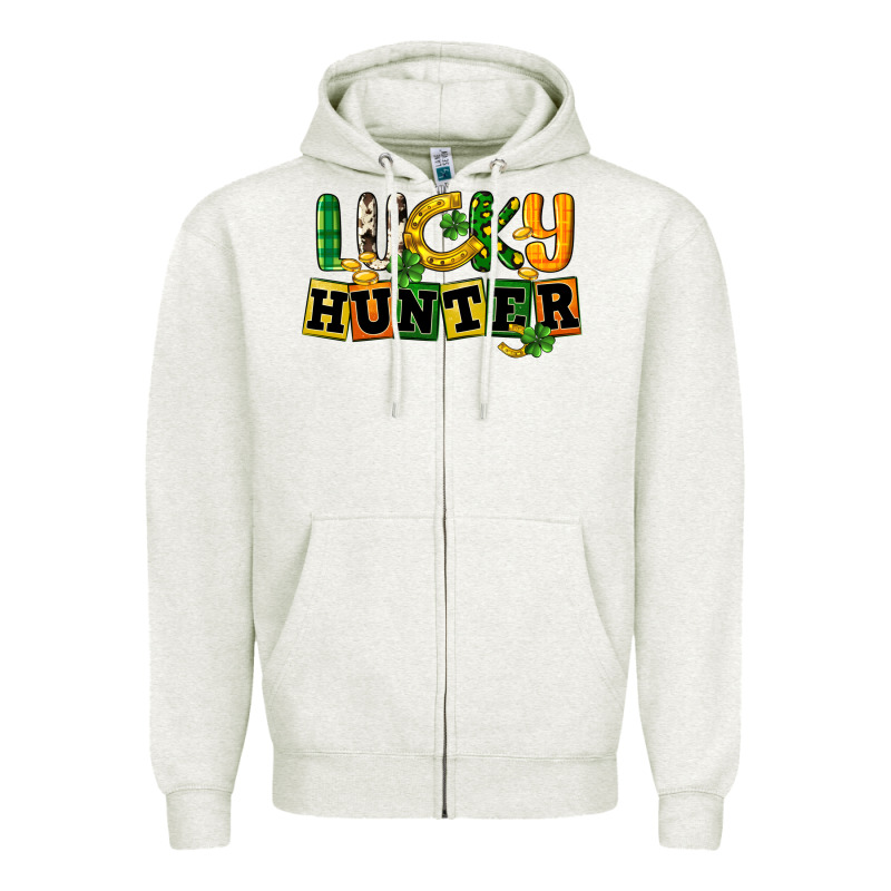 Lucky Hunter St. Patrick's Day Zipper Hoodie by CowGirlArtShop | Teevron