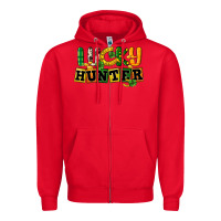 Red Lucky hunter St. Patrick's Day Zipper Hoodie - CowGirlArtShop