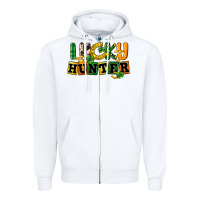 White Lucky hunter St. Patrick's Day Zipper Hoodie - CowGirlArtShop