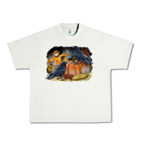 Pistachio Fall Background With Crow Urban Heavy Tee - LillyAllenDesigns