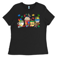 Black autism awareness day coffee cups Ladies Tee - MaliasSmallBusiness