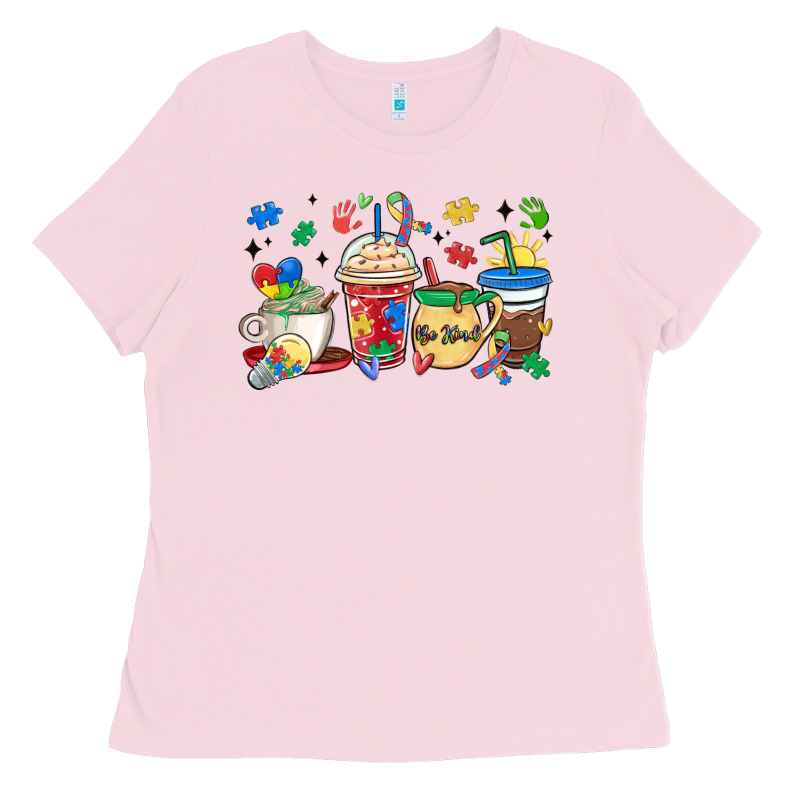 Autism Awareness Day Coffee Cups Ladies Tee by MaliasSmallBusiness | Teevron