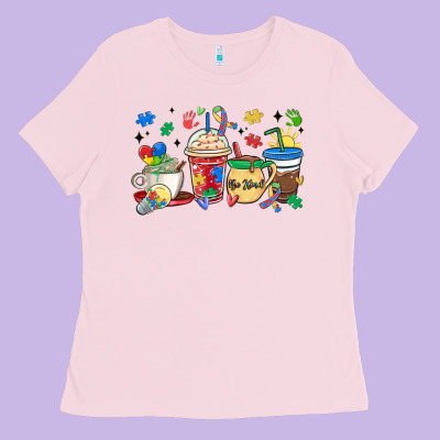 Autism Awareness Day Coffee Cups Ladies Tee Designed By Maliassmallbusiness