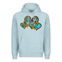 Blue Mist western leopard turquoise cowhide hearts olivia Premium Hoodie - OliviaCreatesArt