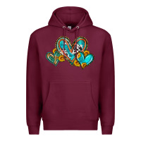 Burgundy western leopard turquoise cowhide hearts olivia Premium Hoodie - OliviaCreatesArt