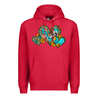 Cardinal western leopard turquoise cowhide hearts olivia Premium Hoodie - OliviaCreatesArt
