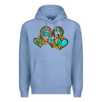 Colony Blue western leopard turquoise cowhide hearts olivia Premium Hoodie - OliviaCreatesArt