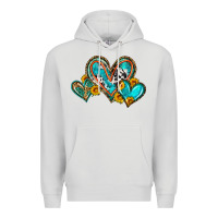 Dove Grey western leopard turquoise cowhide hearts olivia Premium Hoodie - OliviaCreatesArt