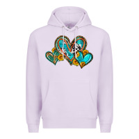 Lilac western leopard turquoise cowhide hearts olivia Premium Hoodie - OliviaCreatesArt