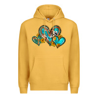 Mustard western leopard turquoise cowhide hearts olivia Premium Hoodie - OliviaCreatesArt