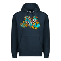 Navy western leopard turquoise cowhide hearts olivia Premium Hoodie - OliviaCreatesArt