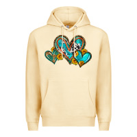 Pina Colada western leopard turquoise cowhide hearts olivia Premium Hoodie - OliviaCreatesArt