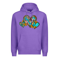 Purple western leopard turquoise cowhide hearts olivia Premium Hoodie - OliviaCreatesArt