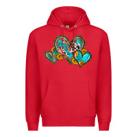 Red western leopard turquoise cowhide hearts olivia Premium Hoodie - OliviaCreatesArt