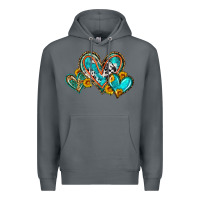 Rock western leopard turquoise cowhide hearts olivia Premium Hoodie - OliviaCreatesArt