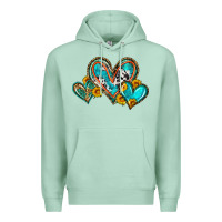 Seafoam western leopard turquoise cowhide hearts olivia Premium Hoodie - OliviaCreatesArt
