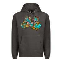 Smoke western leopard turquoise cowhide hearts olivia Premium Hoodie - OliviaCreatesArt